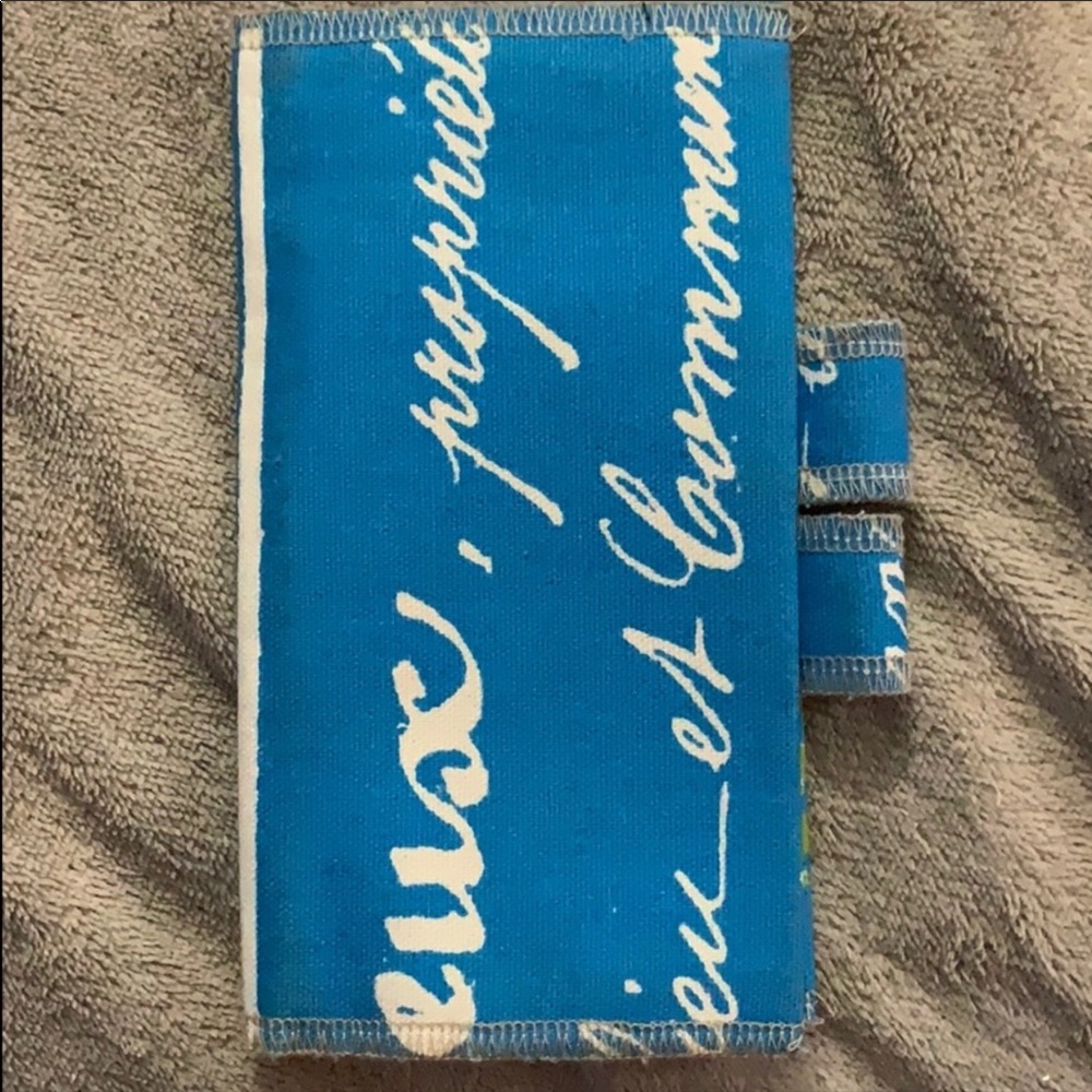 🥰 4/$25 - Blue Cheque/Check Book Cover - Handmade